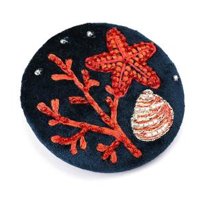 Peace of Mind Embroidered Velvet Jewellery Mirror Compact